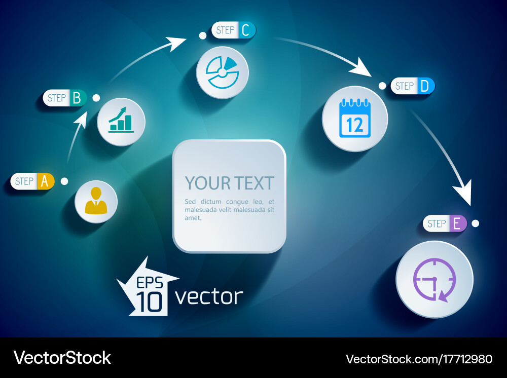 Infographic flowchart background concept vector image
