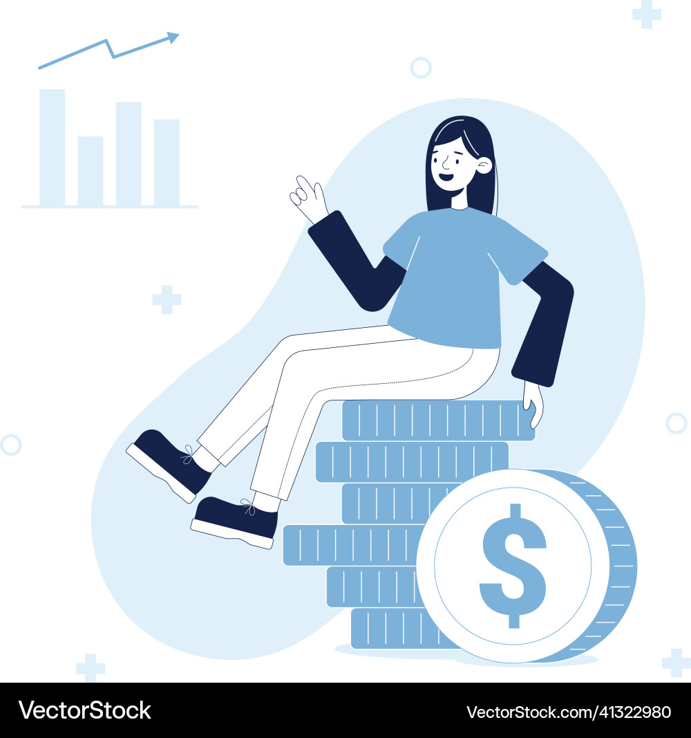 Investment and finance management concept flat Investment and finance management concept flat vector image