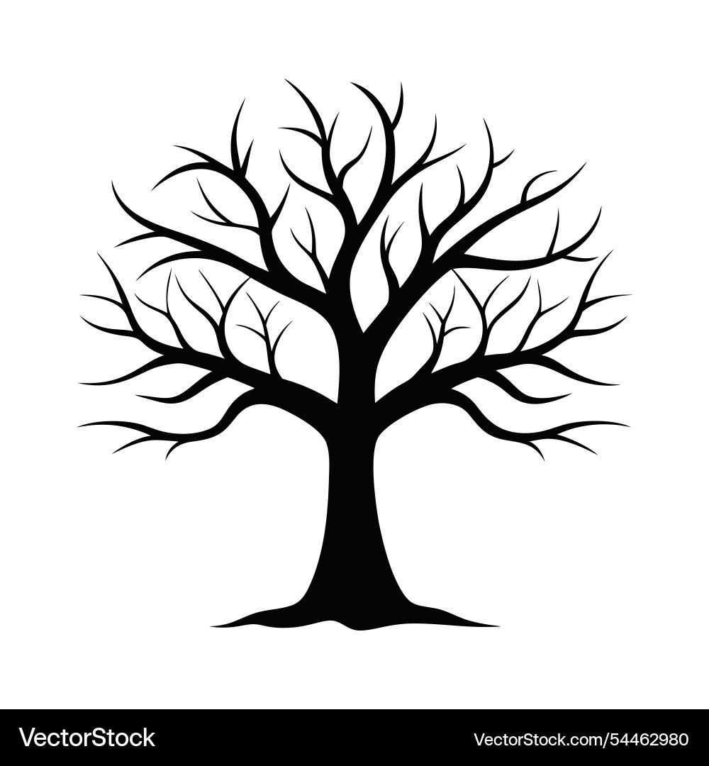 Leafless tree icon design on a white background Vector Image