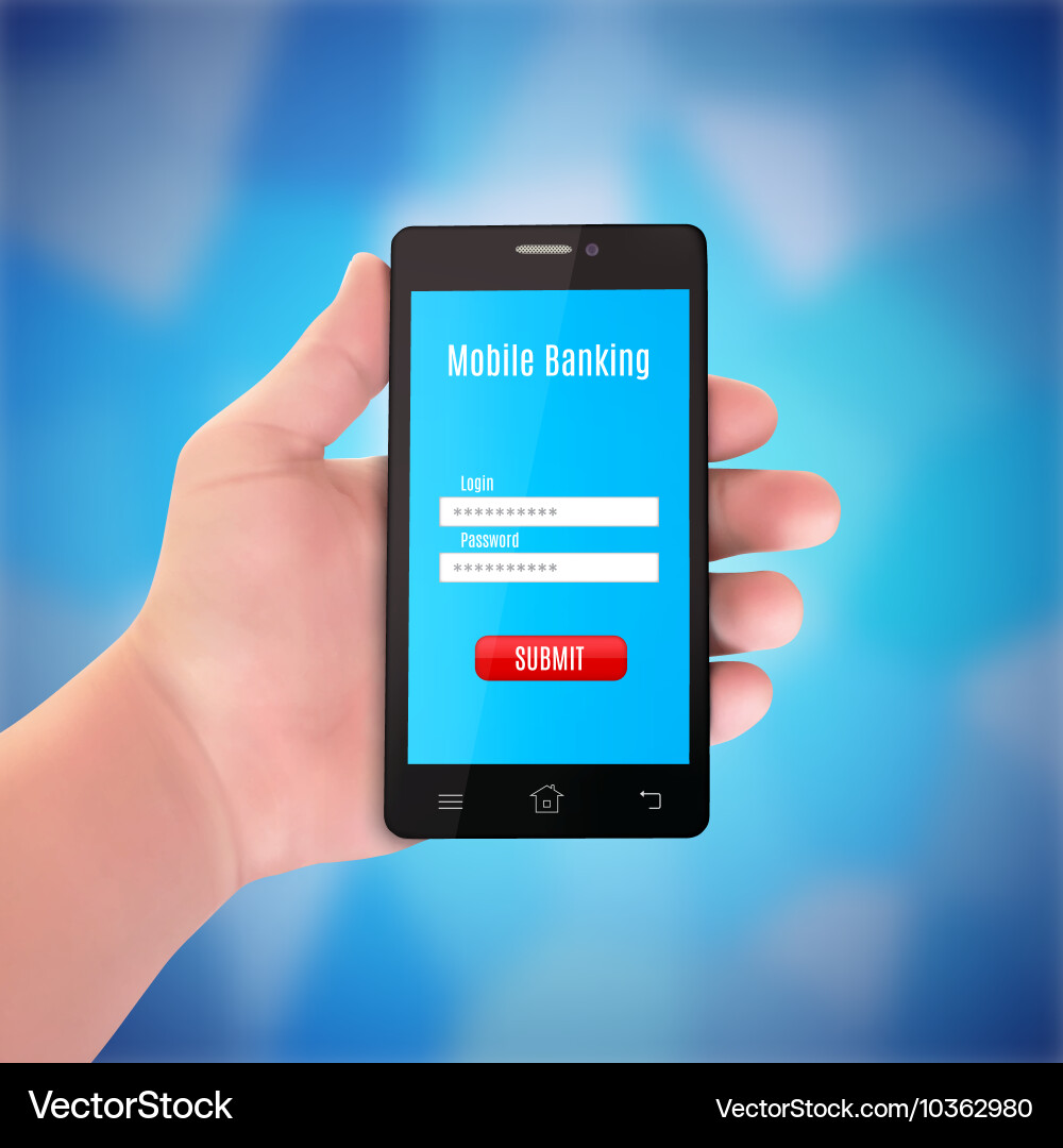 Man hand with smartphone vector image