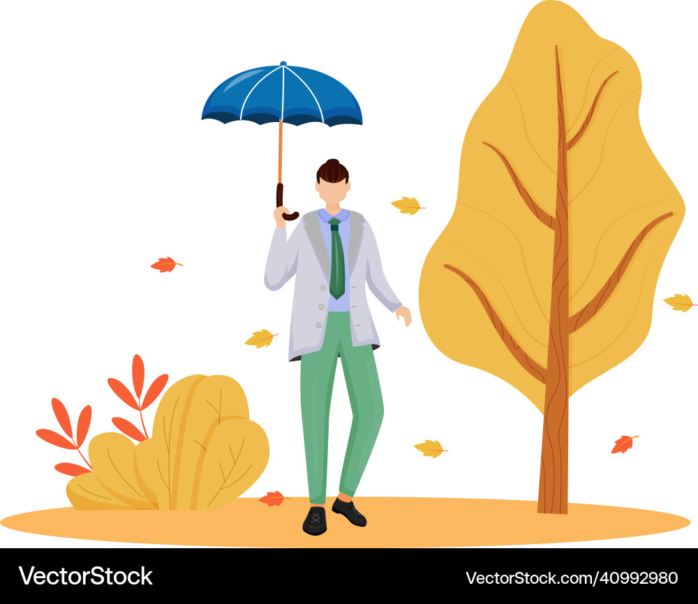 Man in gray jacket flat color faceless character Man in gray jacket flat color faceless character vector image