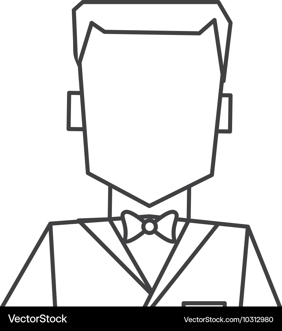 Man with tuxedo portrait icon Vector Image