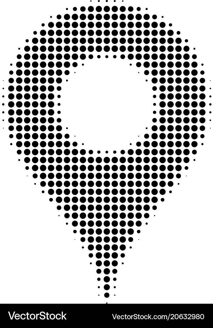 Map pointer halftone icon Map pointer halftone icon vector image