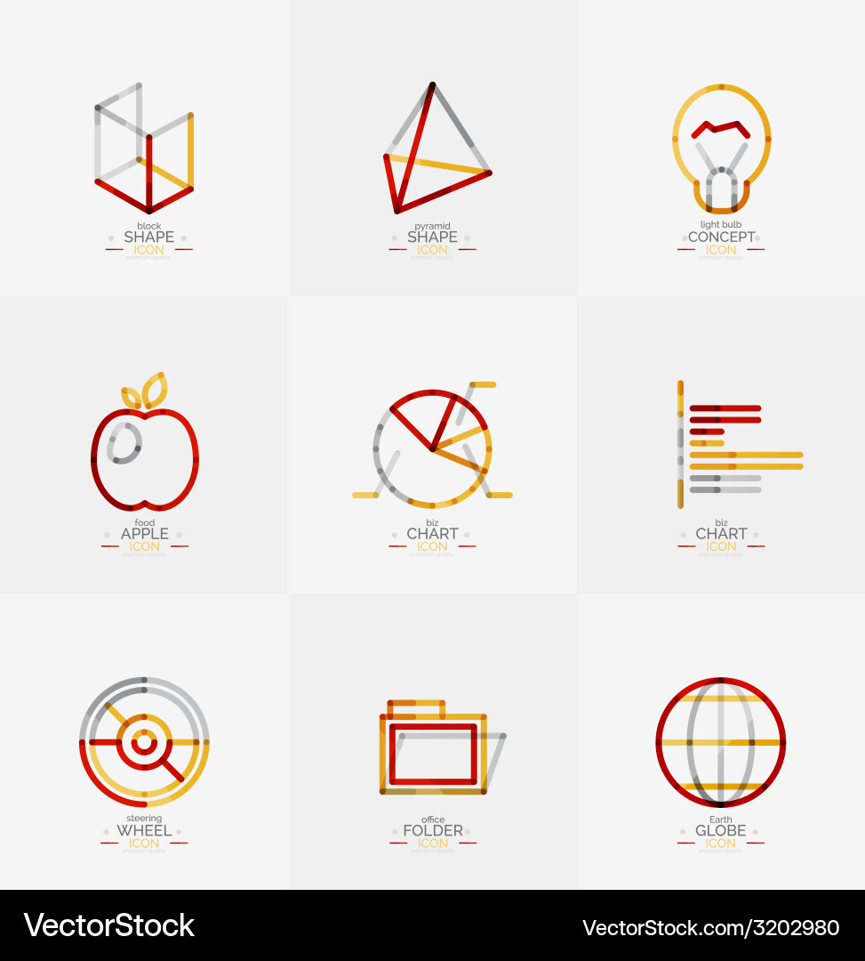 Minimal thin line design web icon set Vector Image