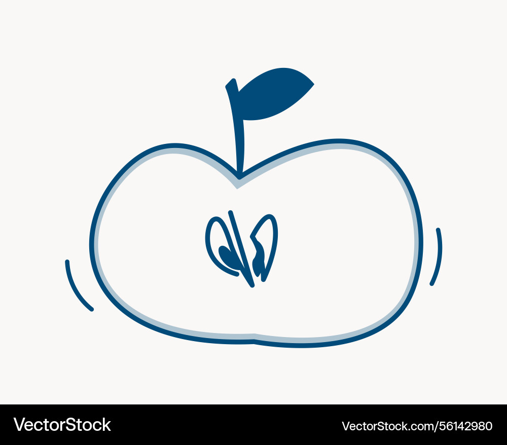 Minimalistischer Umriss von geschnittenem Apfel Minimalistischer Umriss von geschnittenem Apfel vektorbild