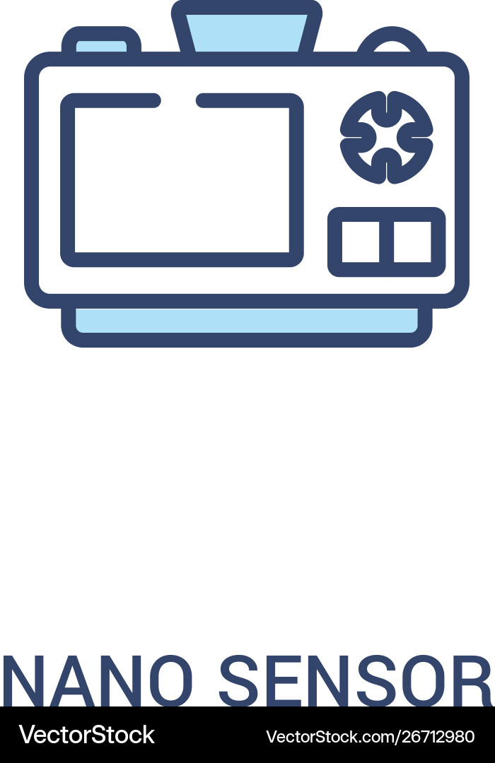 Nano sensor concept 2 colored icon simple line Nano sensor concept 2 colored icon simple line vector image