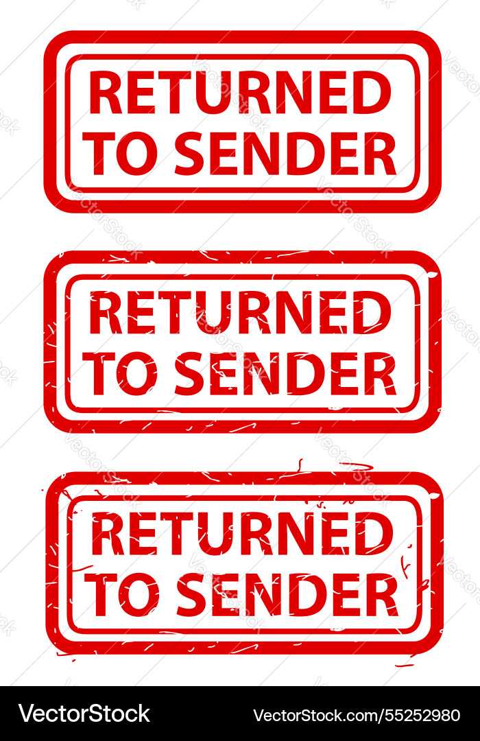 Returned to sender simple rust dirty red Vector Image