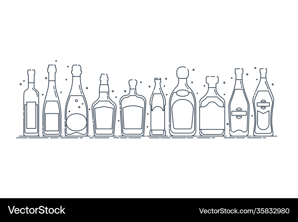 Sammeln Flasche Alkohol Getränke Alkohol Sammeln Flasche Alkohol Getränke Alkohol vektorbild
