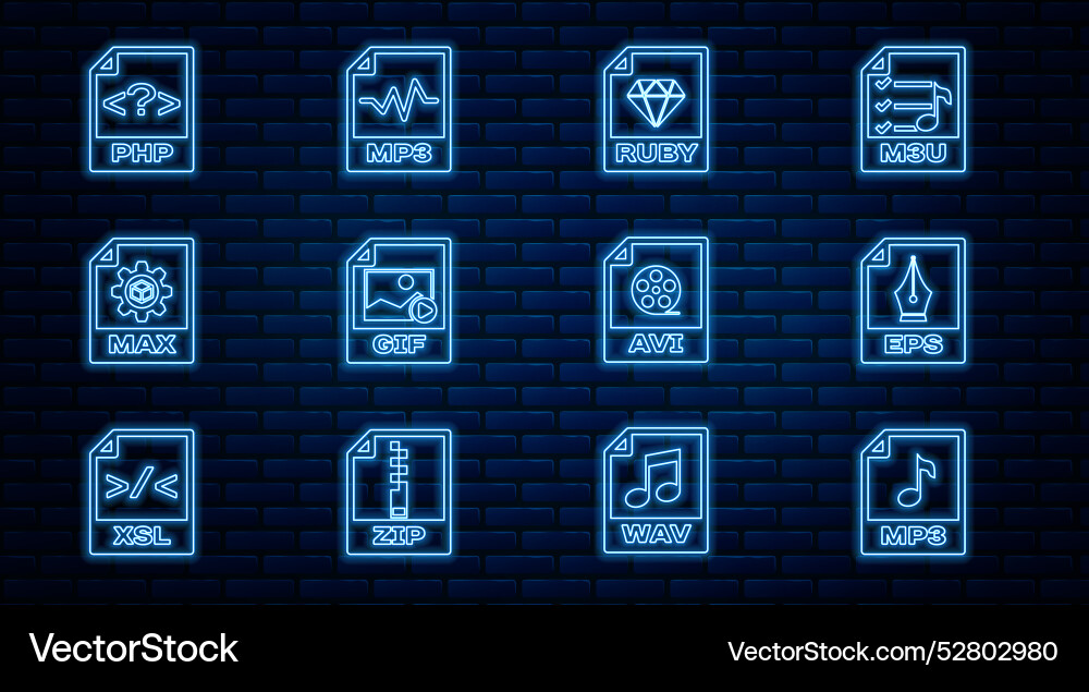 Set line mp3 file document eps ruby gif max php Set line mp3 file document eps ruby gif max php vector image
