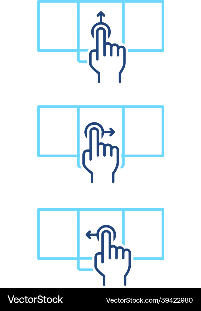 Set of mobile phone with different swipe gesture vector image