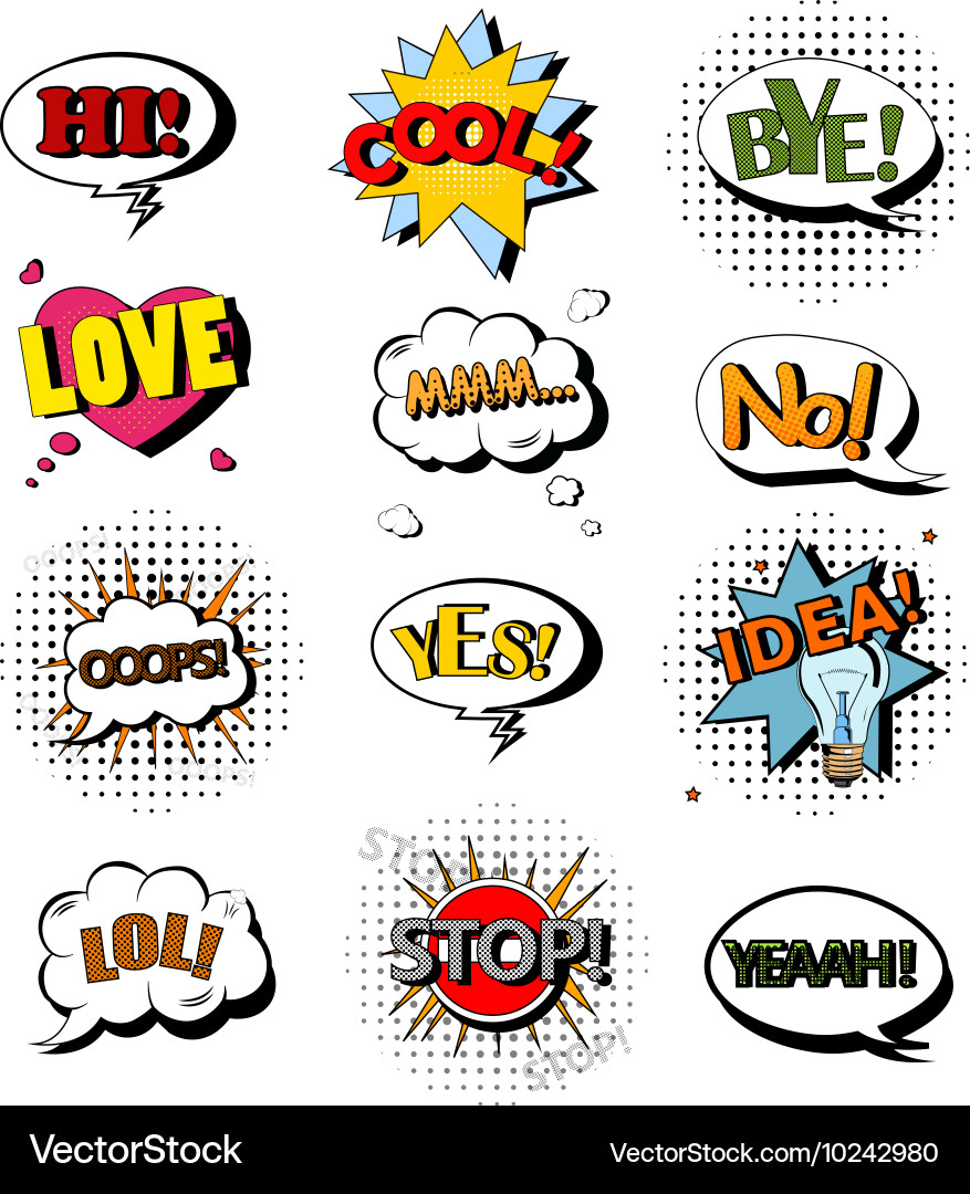 Set of speech bubbles with text vector image