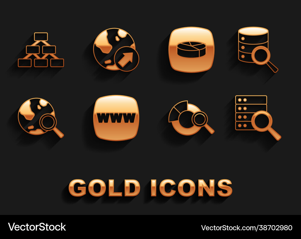 Set website template server search data analysis Set website template server search data analysis vector image
