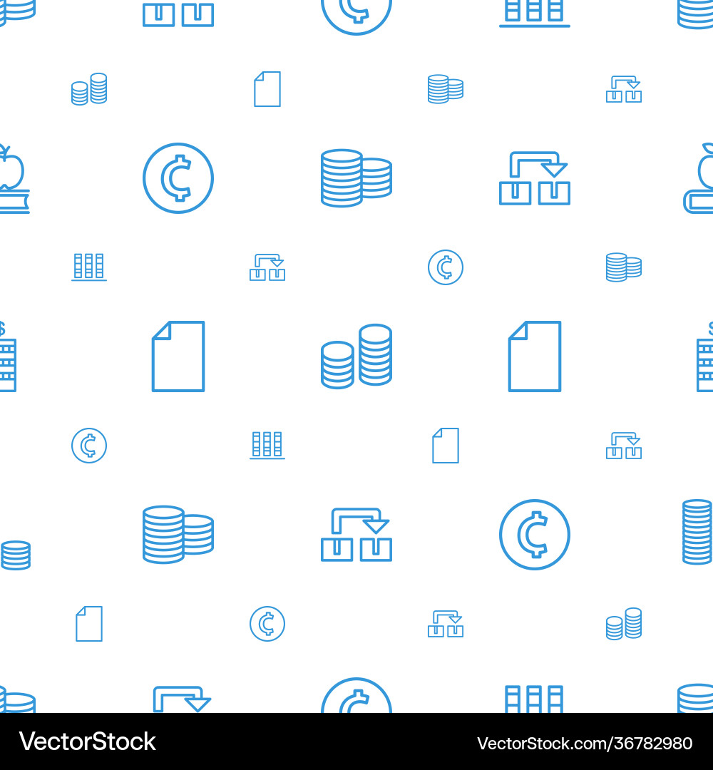 Stack icons pattern seamless white background vector image