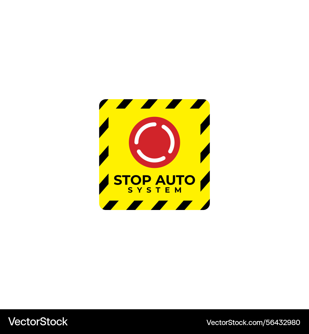 Stop control system button logo design Stop control system button logo design Vector Image