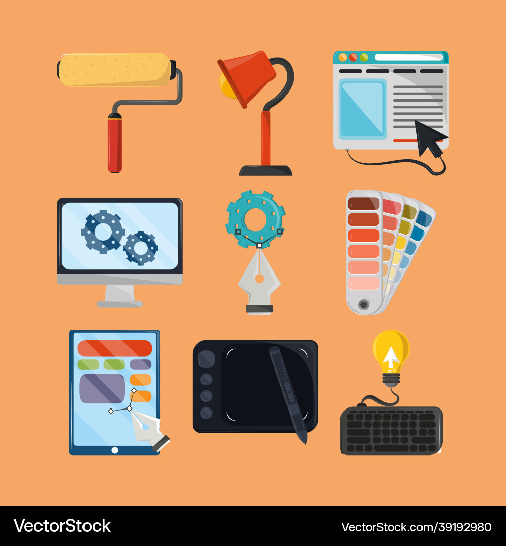 Tools for web design vector image