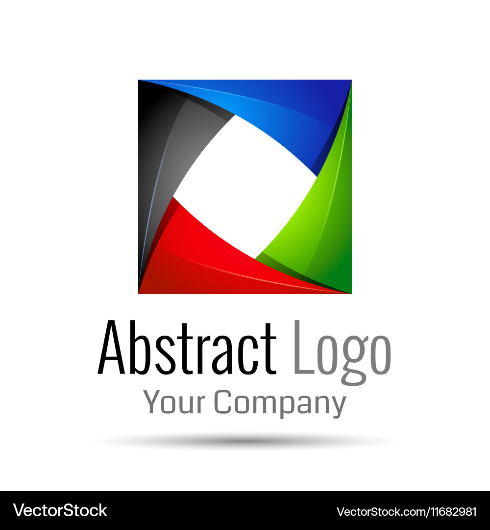 Abstract element shape design icon ribbons vector image