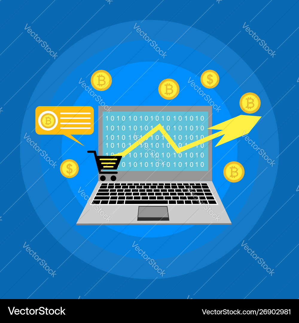 Blockchain scheme mining crypto currency server Blockchain scheme mining crypto currency server vector image