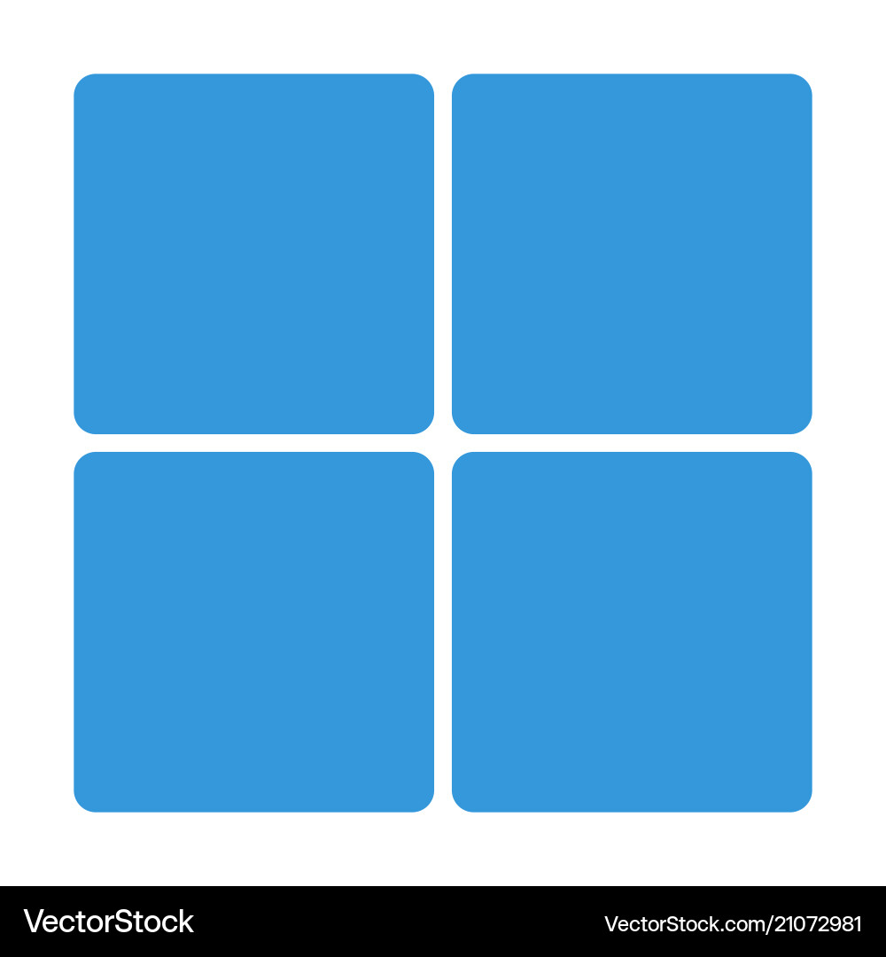 Blue window block icon isolated on background mod Blue window block icon isolated on background mod vector image