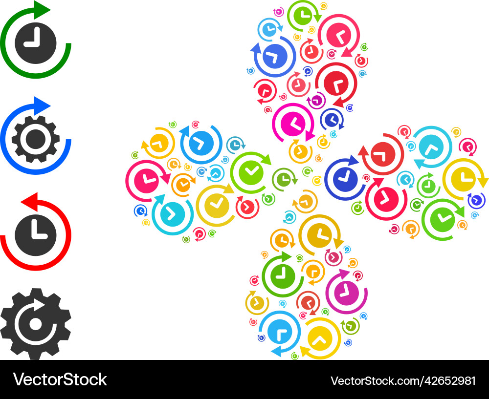 Clockwise rotation icon multi colored swirl twist Clockwise rotation icon multi colored swirl twist Vector Image