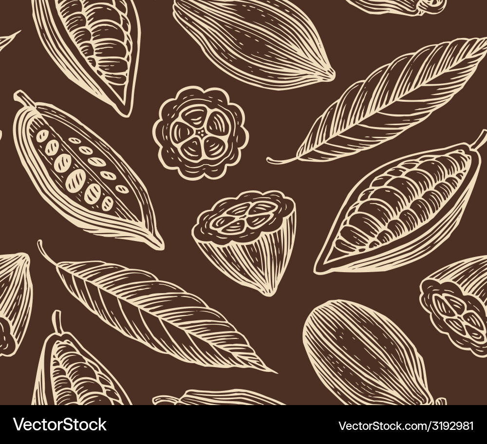 Cocoa Leaf Pattern vector image
