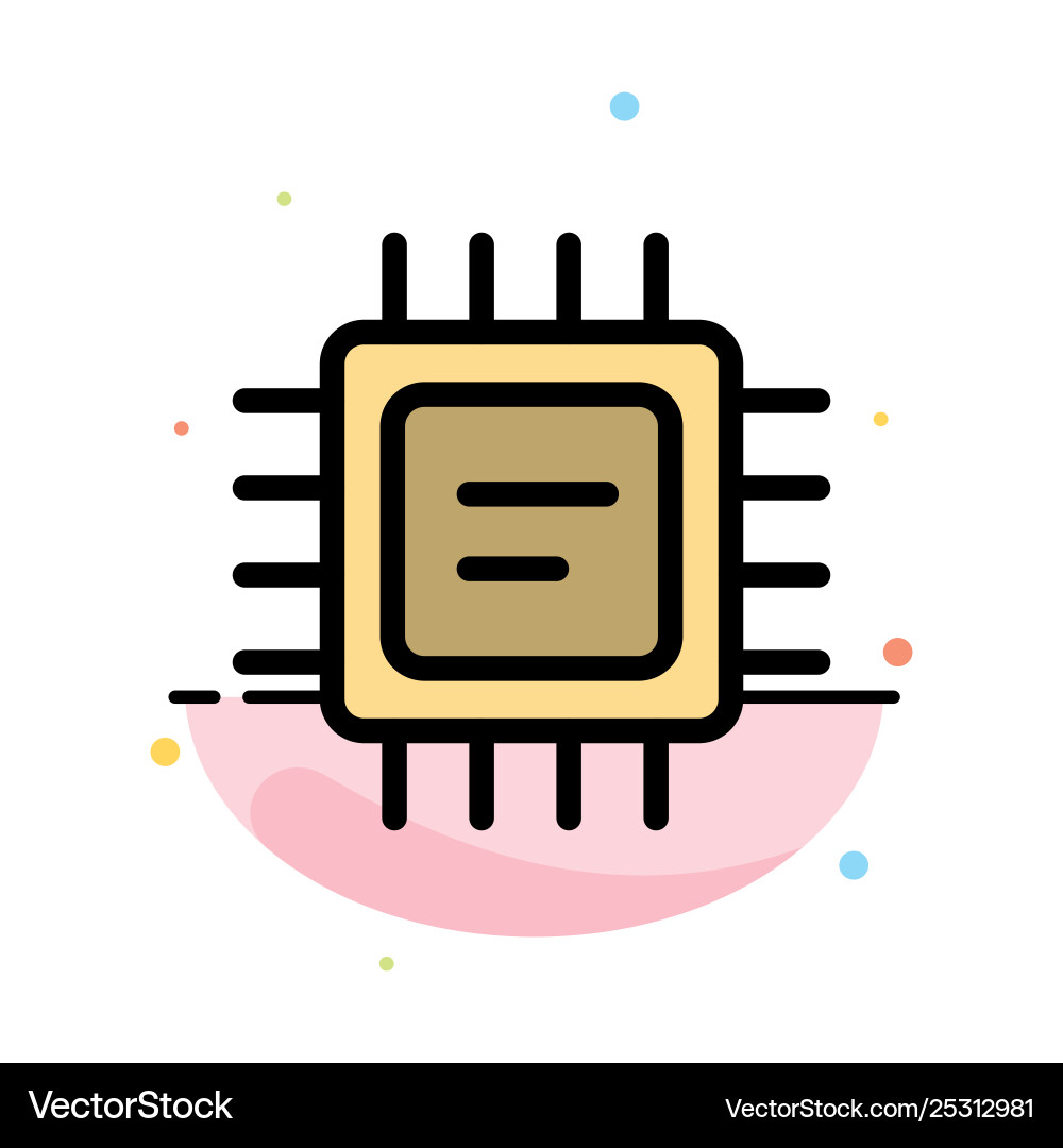 Cpu microchip processor abstract flat color icon Cpu microchip processor abstract flat color icon vector image