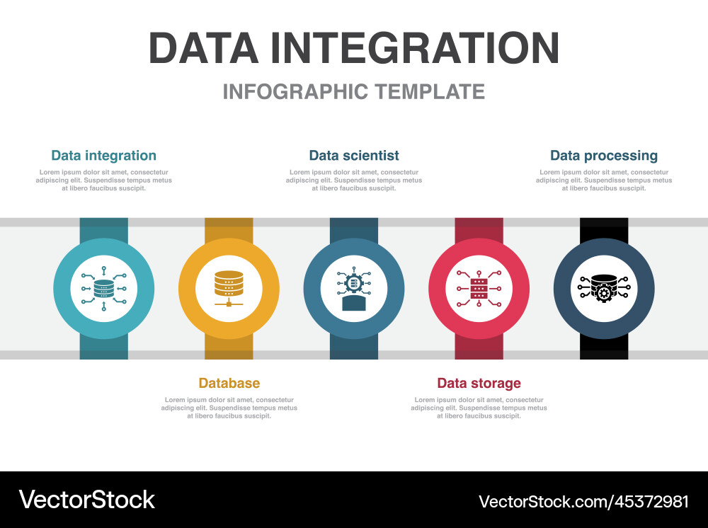 Data Integration & Analytics Infographic vector image