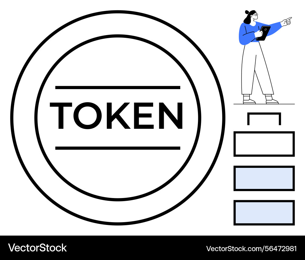 Digital token with detailed information blocks Digital token with detailed information blocks vector image