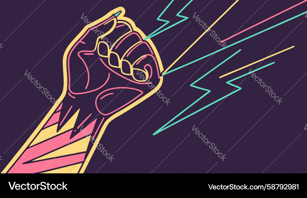 Dynamic Fist with Lightning Vector Image