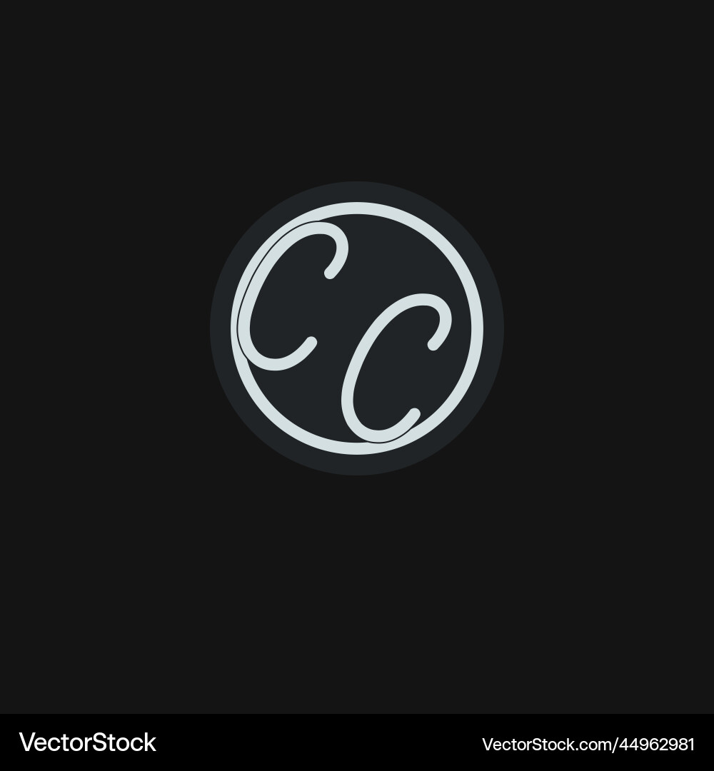Initials cc logo monogram with simple circle line Vector Image