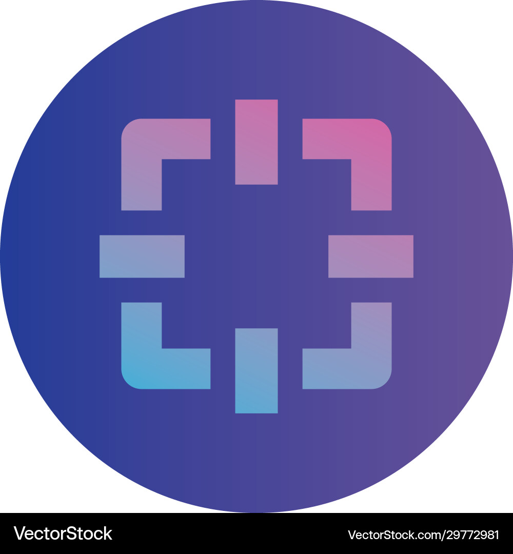 Isolated circuit square gradient style icon Vector Image