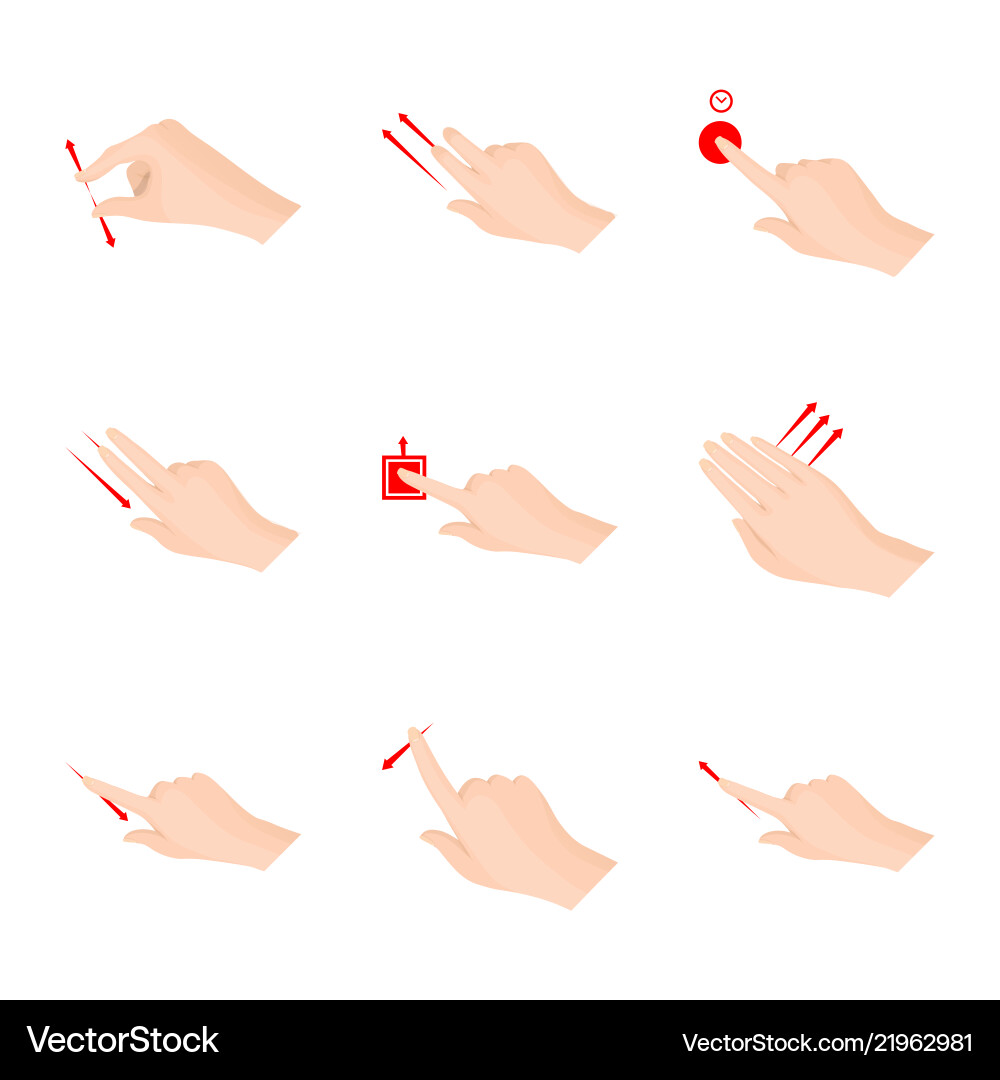 Isolated object of touchscreen and hand icon Isolated object of touchscreen and hand icon vector image
