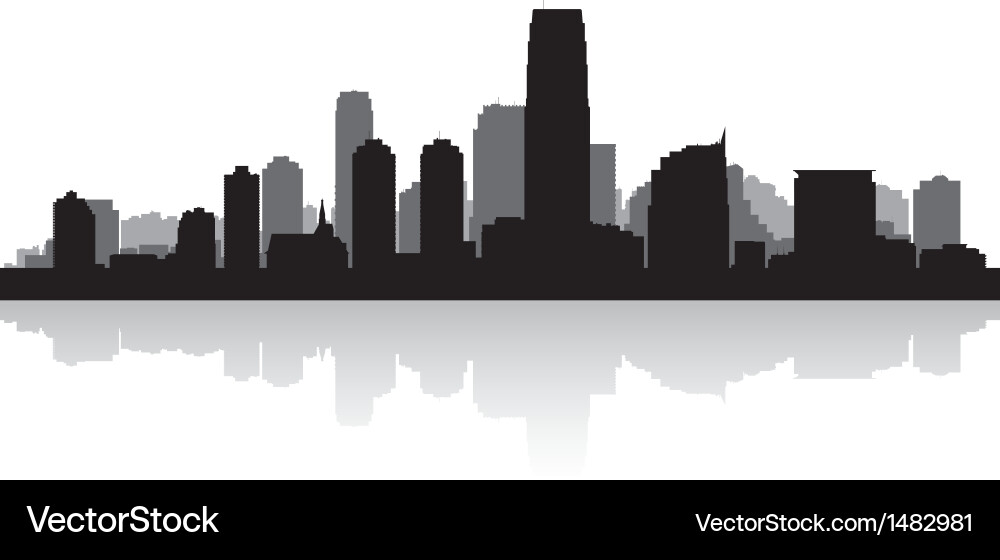 Jersey City Skyline at Sunset Vector Image