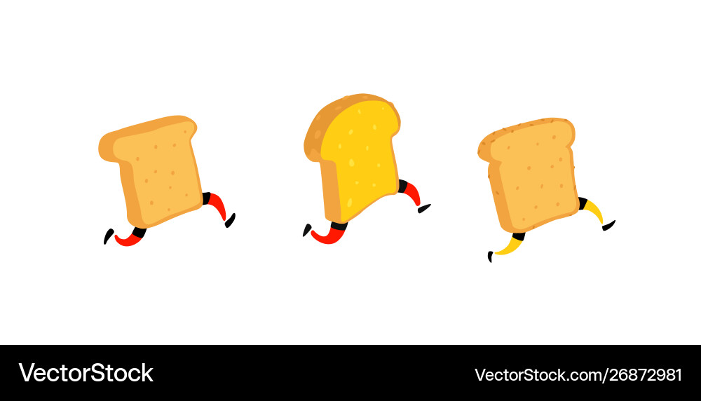 Running toasters pieces bread without Vector Image