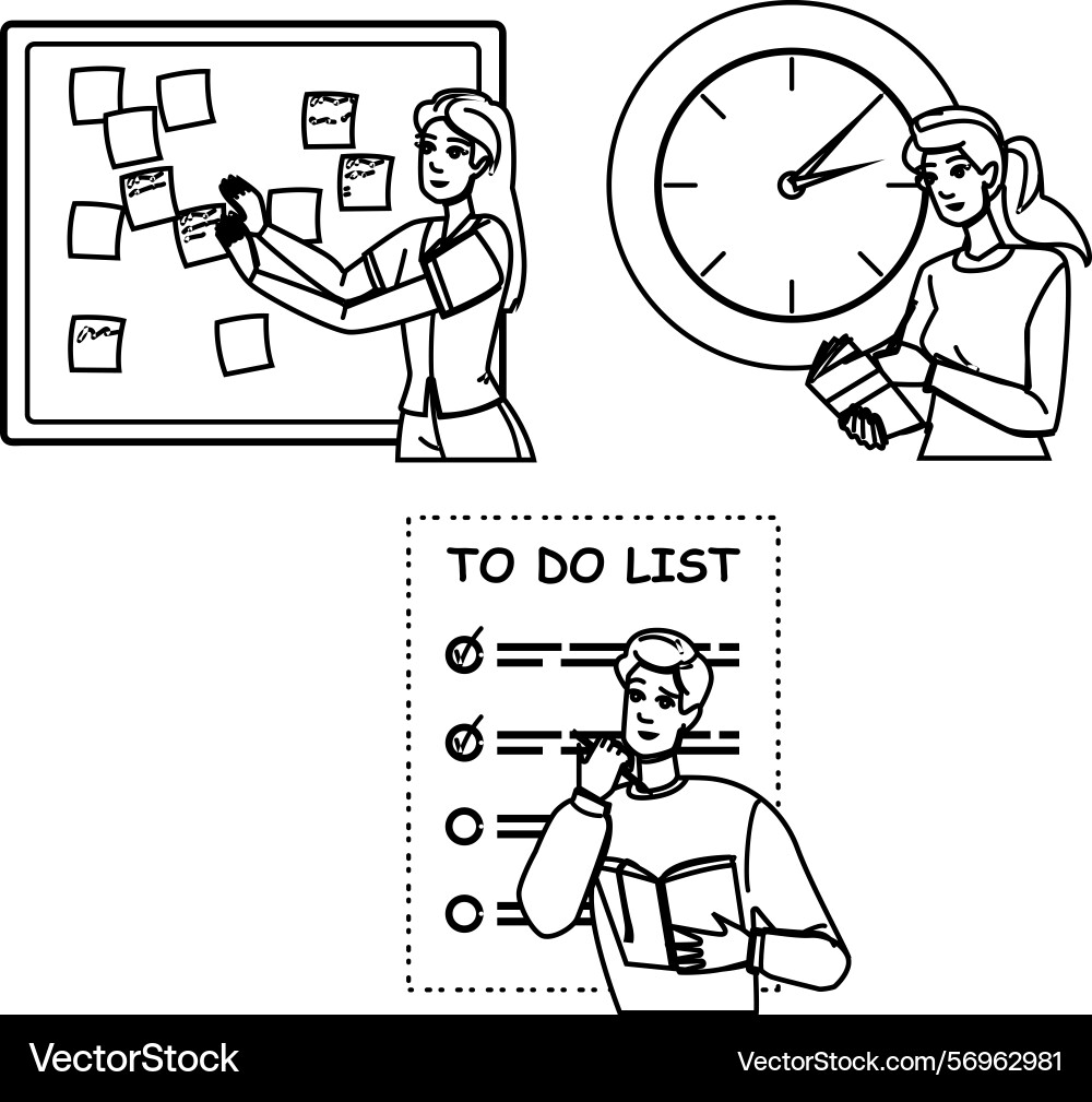 Scheduling organizing tasks Scheduling organizing tasks vector image