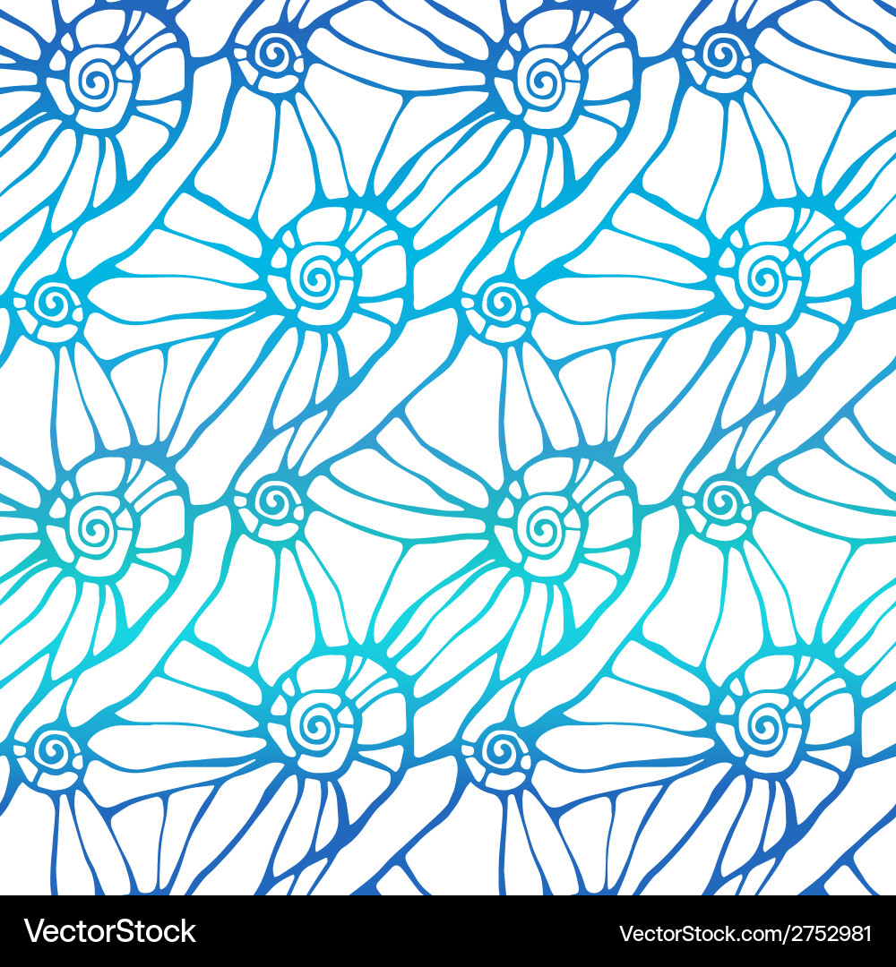 Seamless pattern with stylized abstract seashells vector image