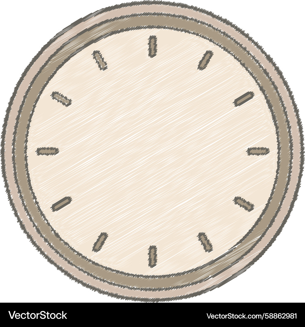 Simple round clock face with hour tick marks Vector Image