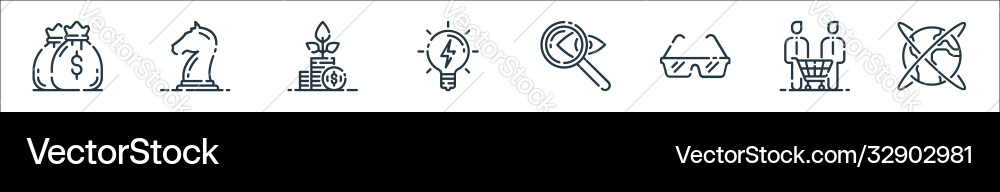 Startup line icons linear set quality Startup line icons linear set quality vector image