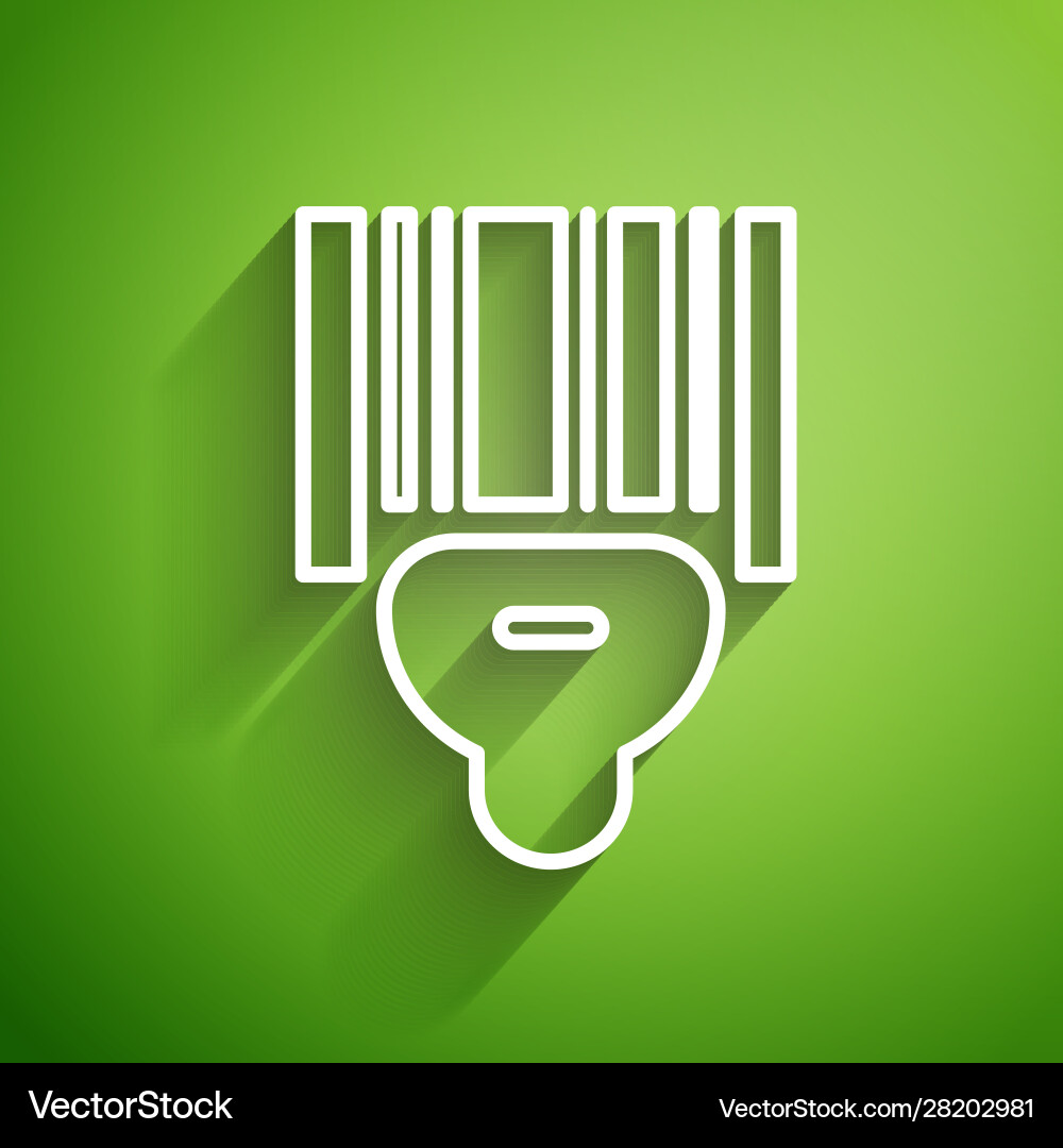 White line scanner scanning bar code icon isolated vector image