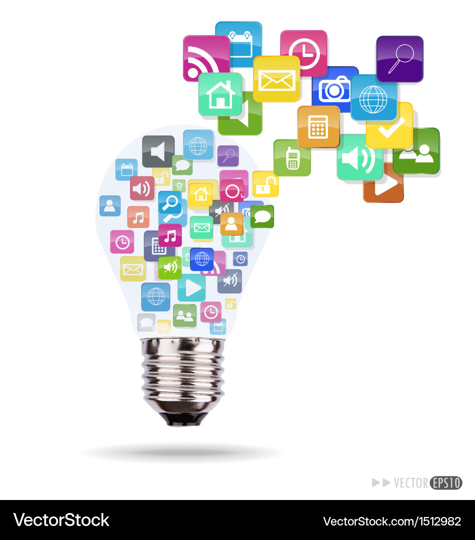 Application & Communication Icon Bulb Vector Image