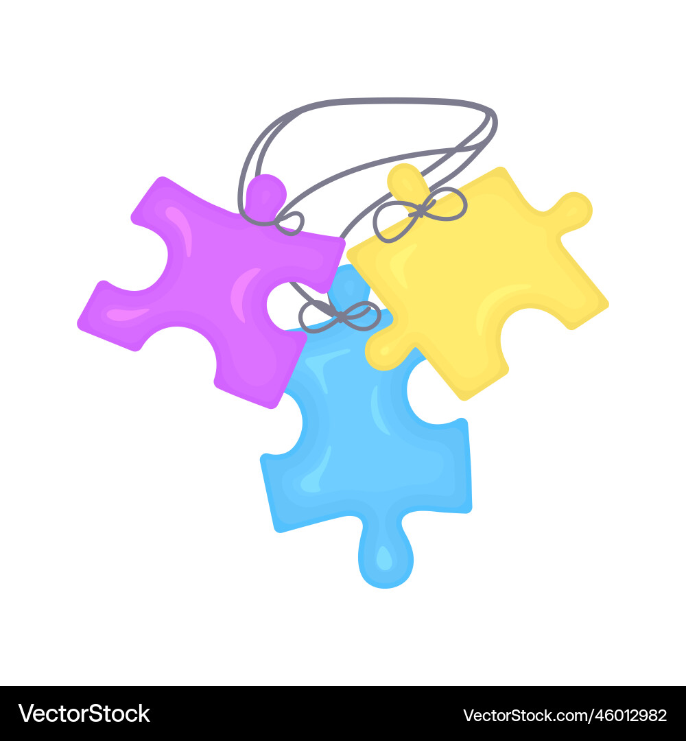 Autism awereness poster of puzzle pieces bundle Autism awereness poster of puzzle pieces bundle vector image
