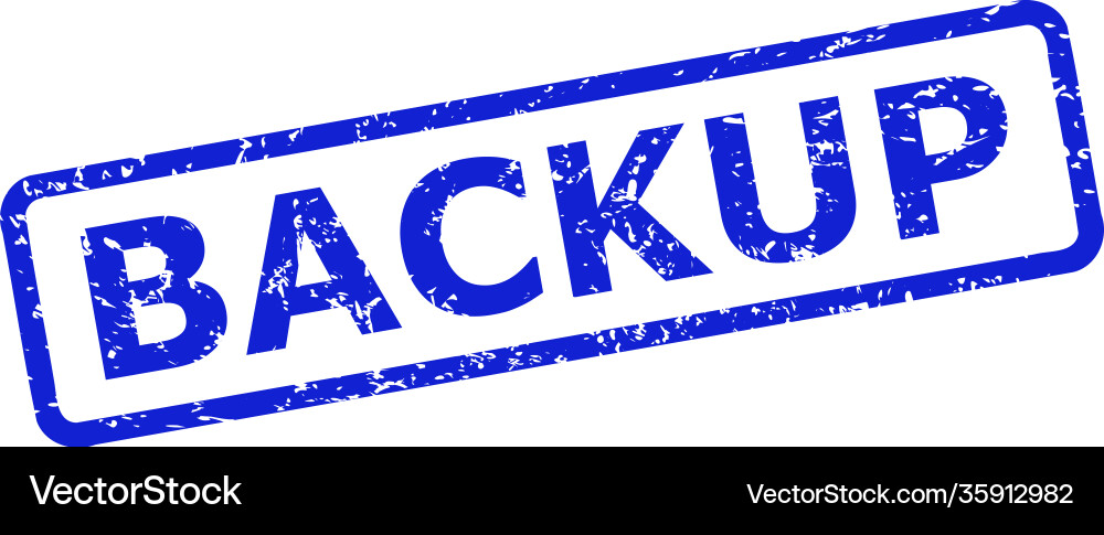 Backup seal with rubber surface and rounded rect vector image