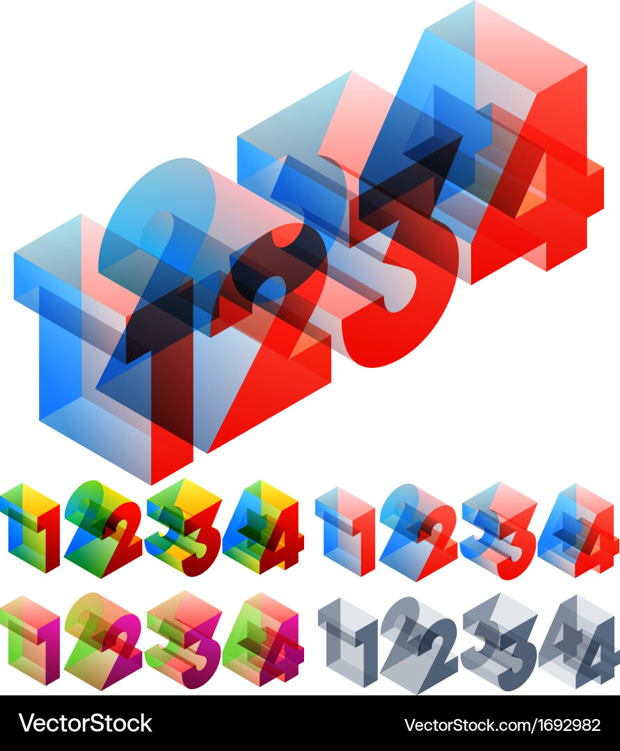 Colored text in isometric view vector image