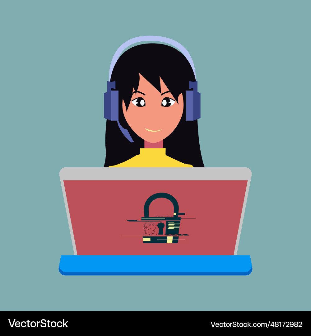 Computer hacker with laptop icon Computer hacker with laptop icon vector image