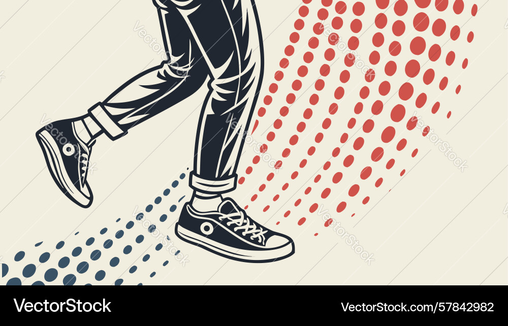 Energetic jogging dynamic dot pattern movement Vector Image