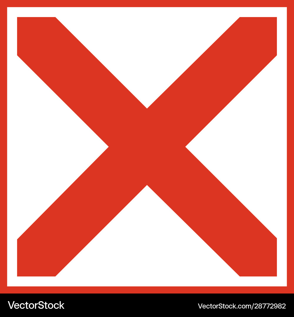 Exit cross sign element red x icon isolated Exit cross sign element red x icon isolated vector image