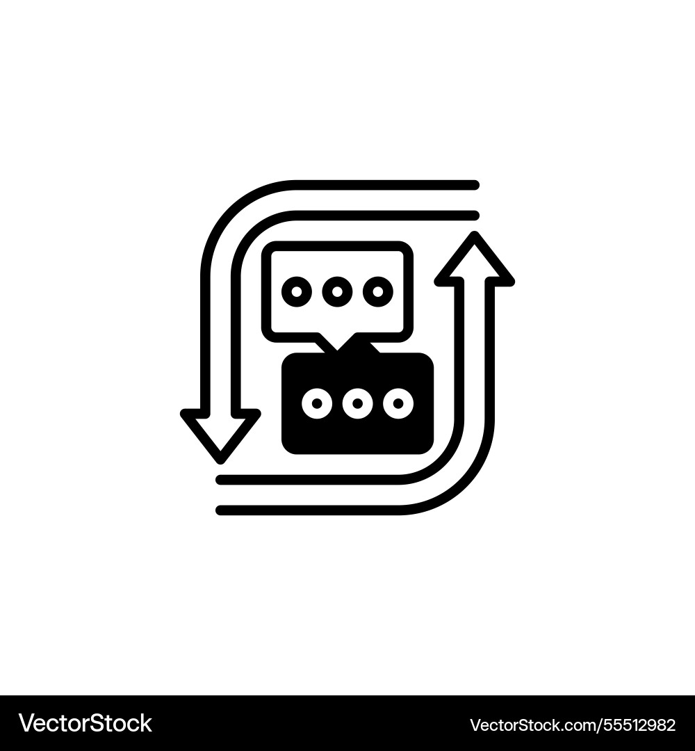 Feedback loop glyph icon linear style sign Feedback loop glyph icon linear style sign vector image