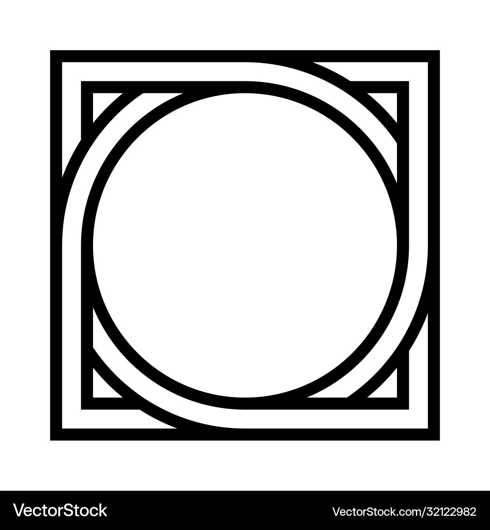 Geometric Circle in Square Pattern vector image