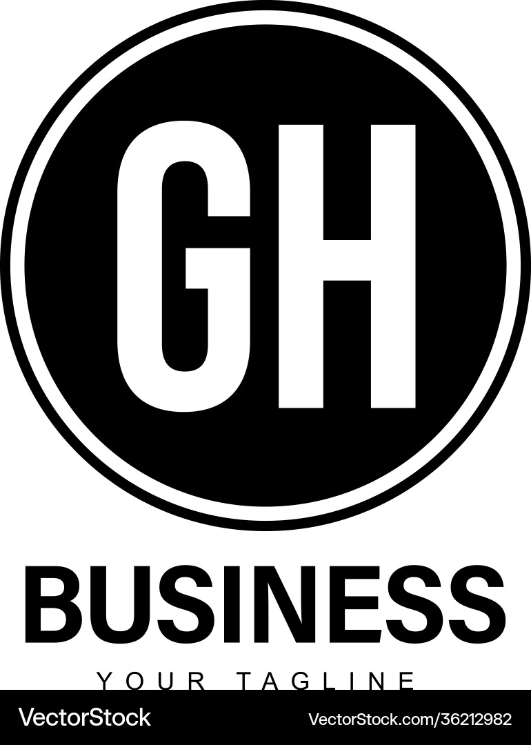 Gh initial a logo design with abstract style Gh initial a logo design with abstract style Vector Image