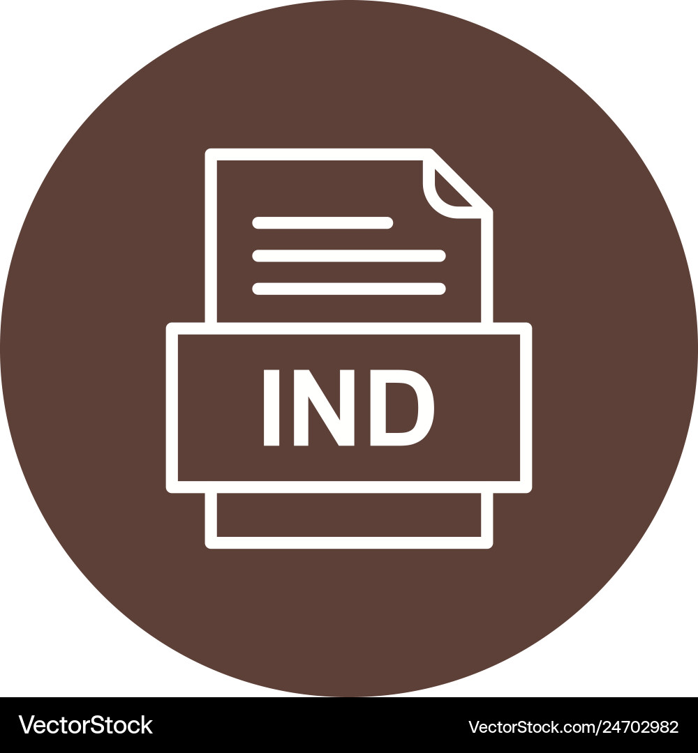 Ind file document icon vector image