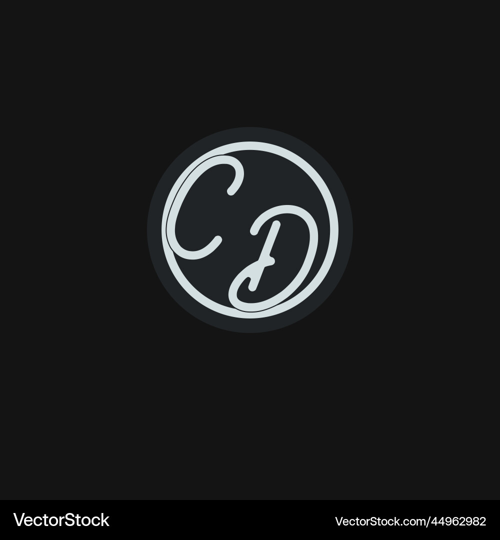 Initials cd logo monogram with simple circle line Vector Image